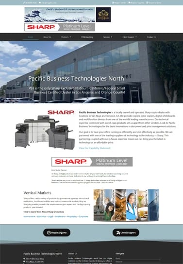 Sharp Copier Dealer Website Sample